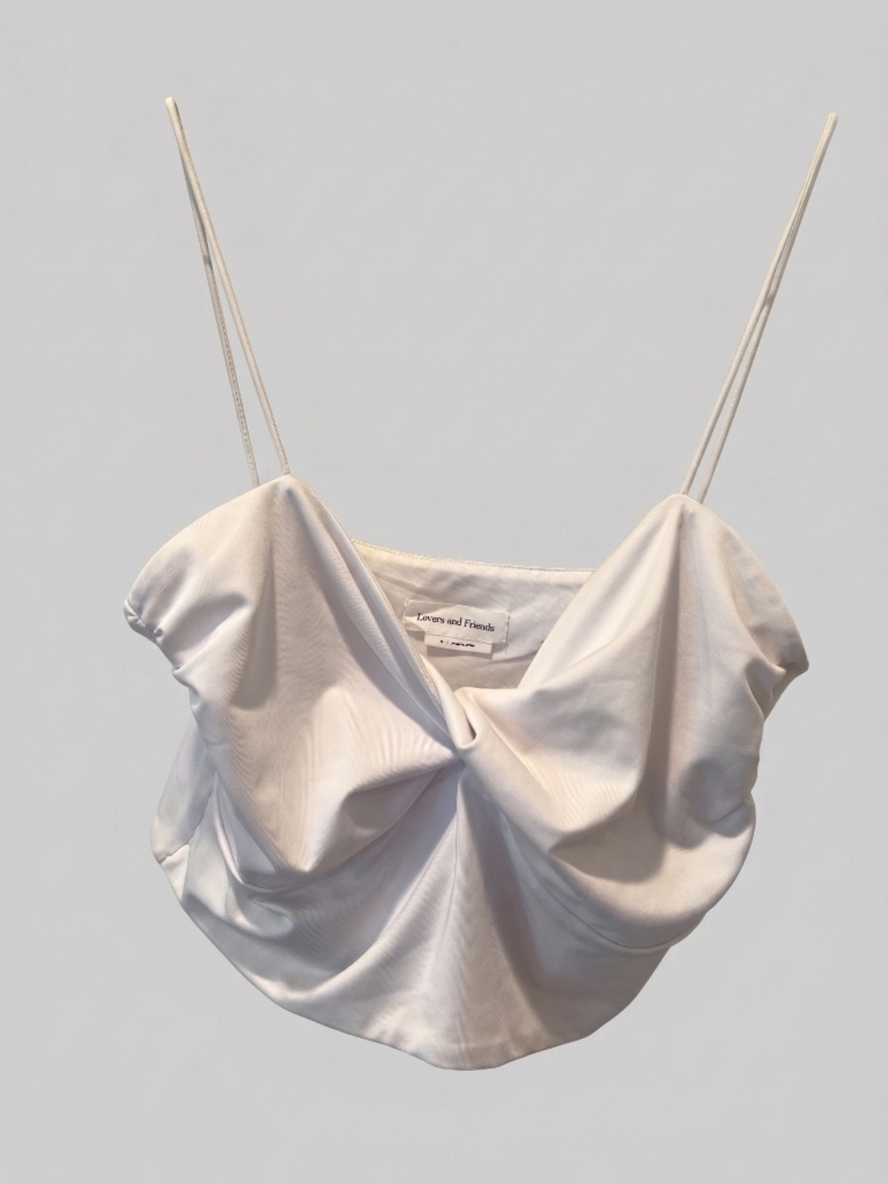 Lovers and Friends White Twist Front Crop Top Spaghetti Strap Size M